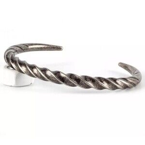 7 Inch Stainless Steel Mens Vintage Mobius Horn Cuff Bangle Bracelet Men